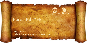 Puns Márk névjegykártya